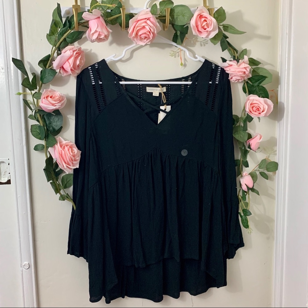 2/$20 Aeropostale Black Long Sleeves Top